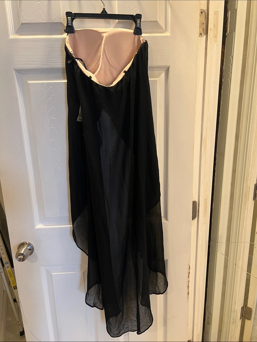 NWT bebe Black Asymmetrical Chiffon High-Low Dress - Picture 6 of 15